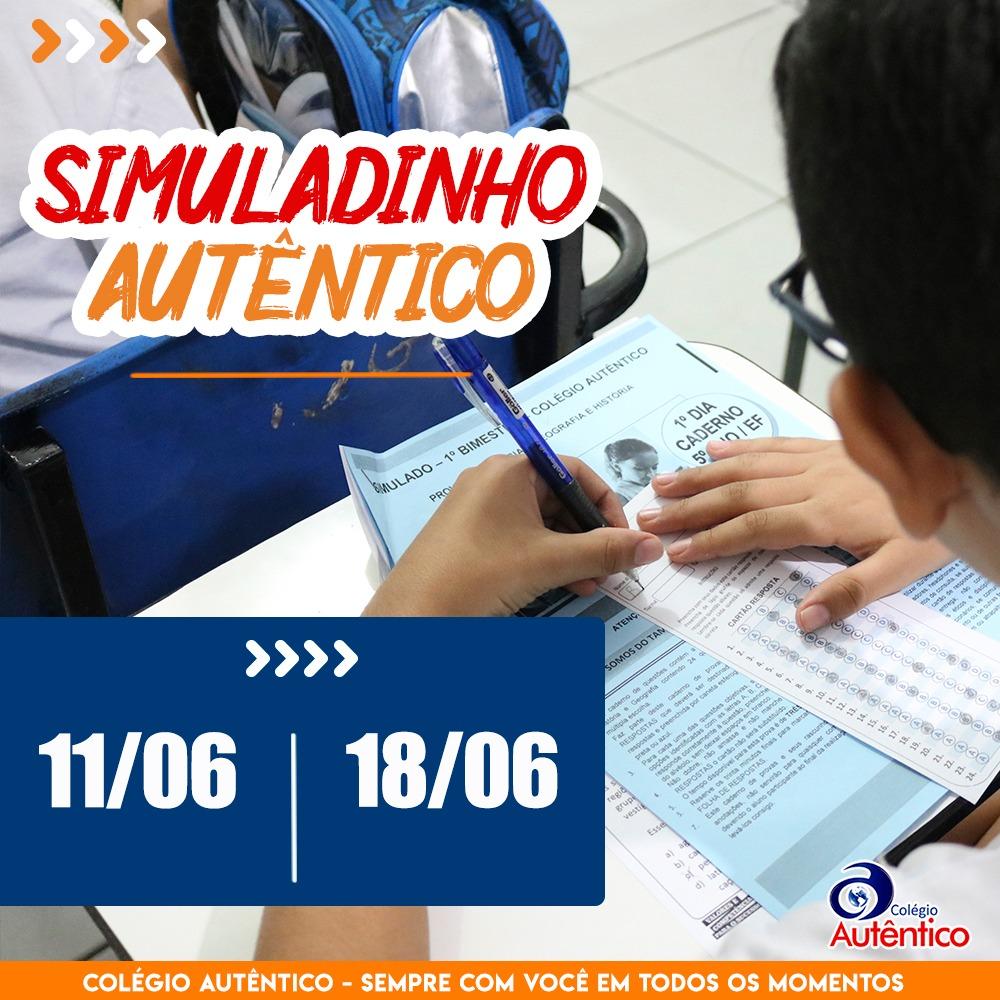 Divulgado o cronograma do Simuladinho Autêntico